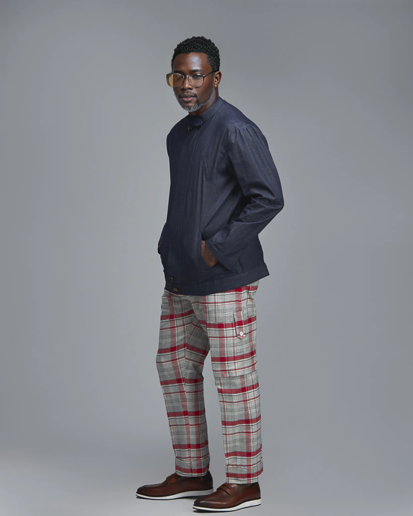 SCARLET GRID LOUNGE PANTS