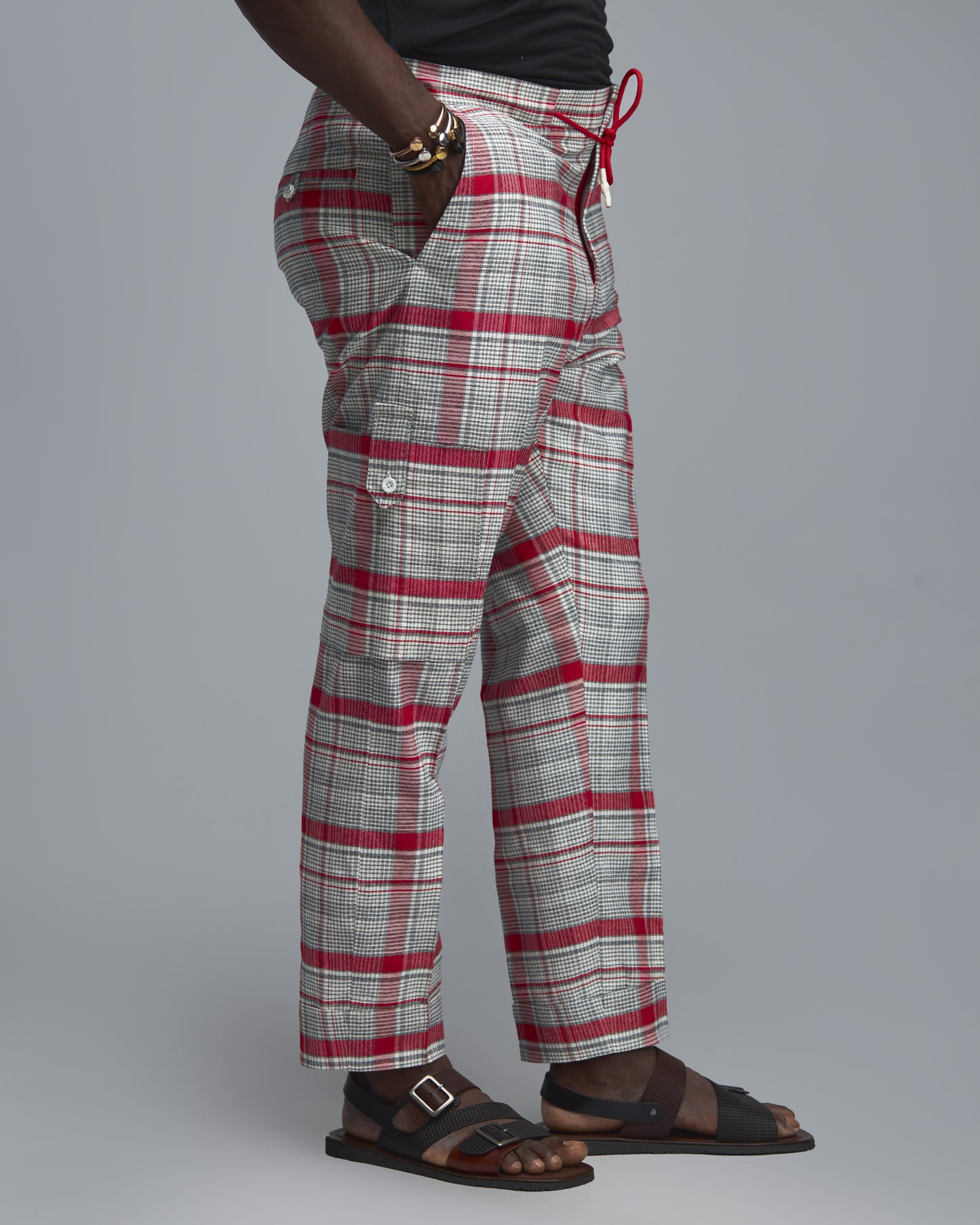 SCARLET GRID LOUNGE PANTS