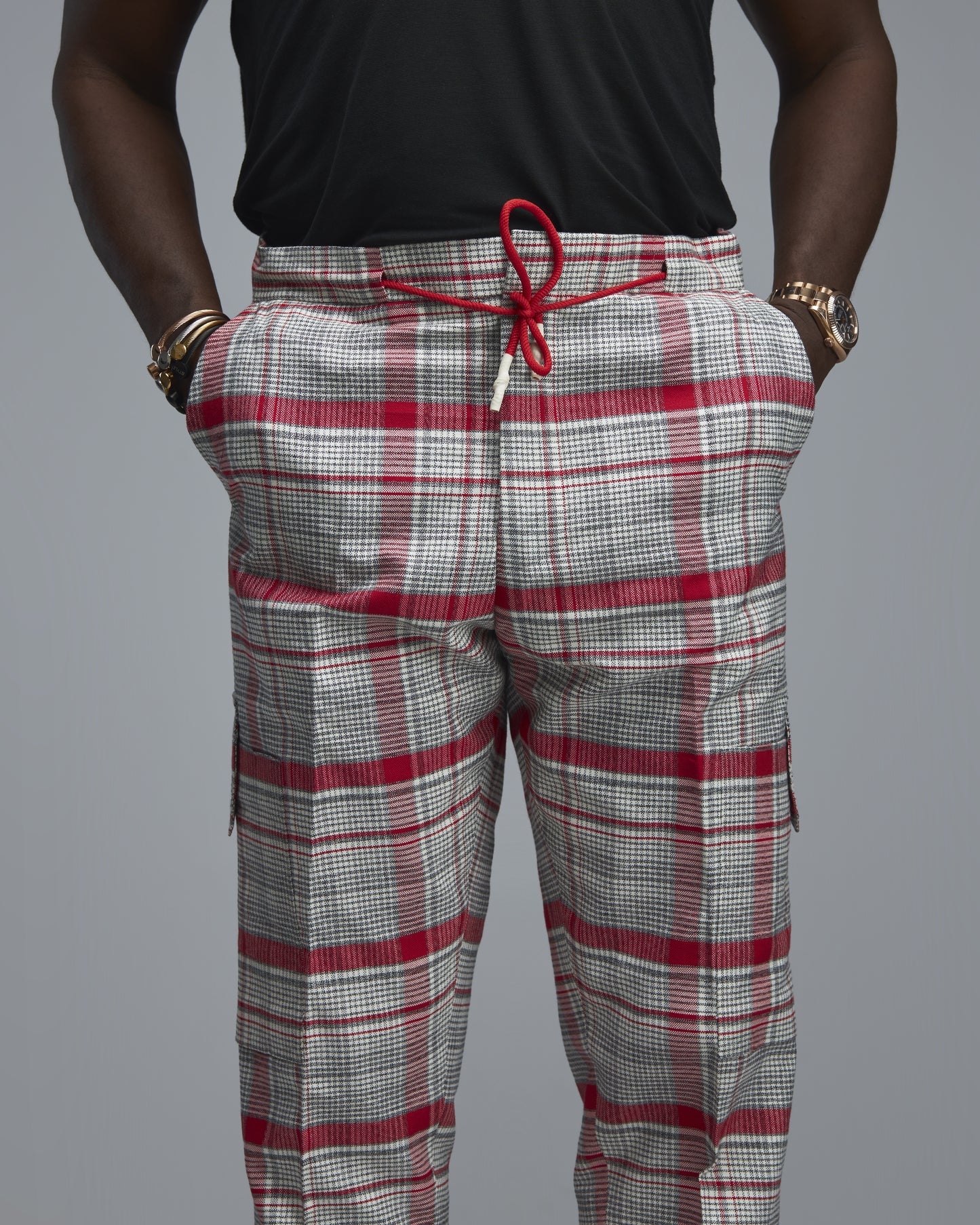 SCARLET GRID LOUNGE PANTS